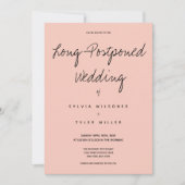 Endlich Ereignis Hochzeit Pink Black Typografy (Vorderseite)