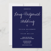 Endlich Ereignis Wedding Dark Blue Typografie (Vorderseite)