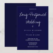 Endlich Ereignis Wedding Dark Blue Typografie (Vorne/Hinten)