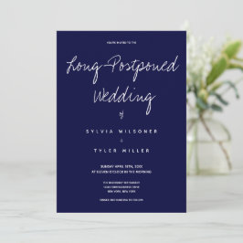 Endlich Ereignis Wedding Dark Blue Typografie