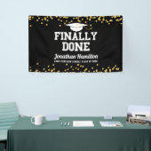 Endlich fertig Black Gold Graduation Party Banner (Messeveranstaltung)