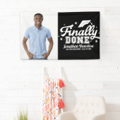 Endlich Fertig Black Graduation Party Foto Banner (Insitu)