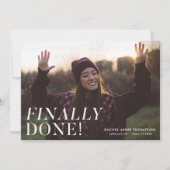 Endlich fertig | Foto Graduation Party Einladung (Vorderseite)