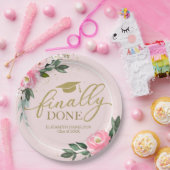 Endlich Fertig Hot Pink Blues Graduierungsparty Pappteller (Party)