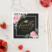 Endlich Fertig Hot Pink Blues Graduierungsparty Serviette (Beispiel)