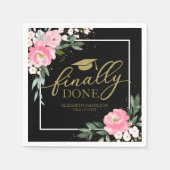 Endlich Fertig Hot Pink Blues Graduierungsparty Serviette (Vorderseite)