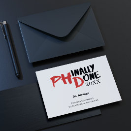 Endlich fertig - Lustiges PHD-Abschlusszitat-Desig Postkarte