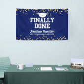 Endlich Fertig Navy Blue Graduation Party Banner (Messeveranstaltung)