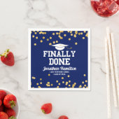 Endlich Fertig Navy Blue Graduation Party Serviette (Beispiel)