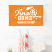 Endlich Fertig Orange Graduation Party Banner (Insitu)