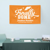 Endlich Fertig Orange Graduation Party Banner (Messeveranstaltung)