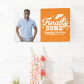 Endlich Fertig Orange Graduation Party Foto Banner (Insitu)