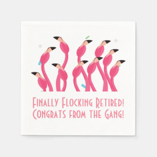 Endlich Flockende Rentner Flamingo Ruhestand  Serviette