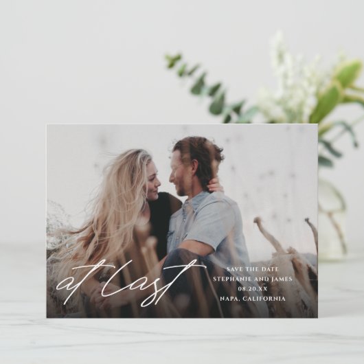 Endlich Foto Save The Date (Stehend Vorderseite)