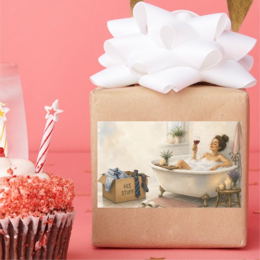 Endlich Frei - Glückliches Scheidungsgeschenk Rechteckiger Aufkleber (Party)
