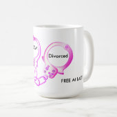 Endlich frei rosa, offene Handschelle geschieden Kaffeetasse (VorderseiteRechts)