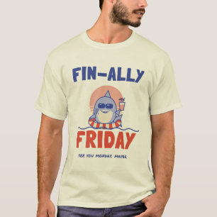 Endlich Freitag Hai Riso Lustiges Wochenende T-Shirt