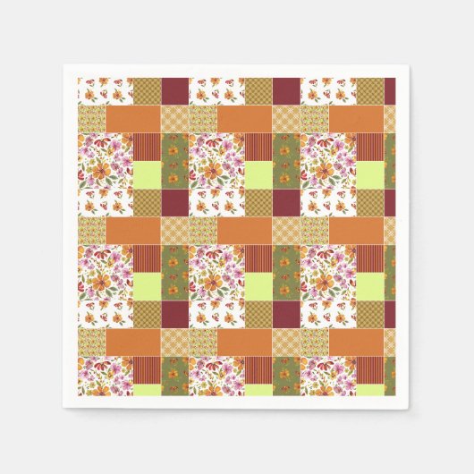 Endlich Frühling Patchwork Cheater Quilt  Serviette (Vorderseite)