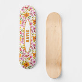Endlich Frühlings-Blumen Custom Name Skateboard (Vorderseite)
