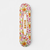 Endlich Frühlings-Blumen Custom Name Skateboard (Vorne)