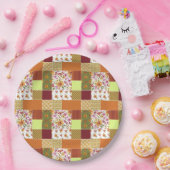 Endlich Frühlings-Patchwork-Cheater- Quilt  Pappteller (Party)