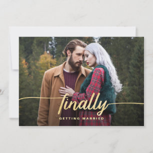 Endlich Getried Funny Foto Save the Date heiraten