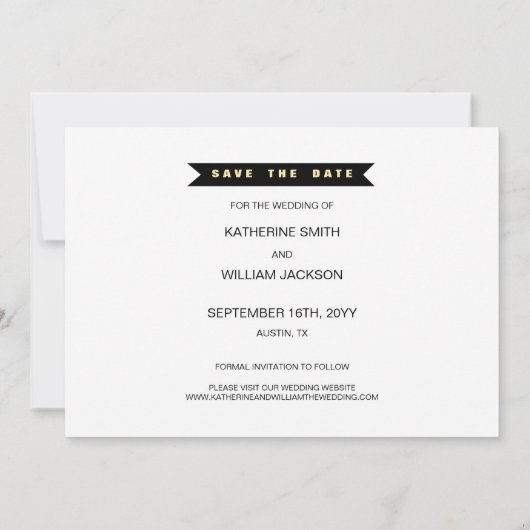 Endlich Getried Funny Foto Save the Date heiraten (Rückseite)