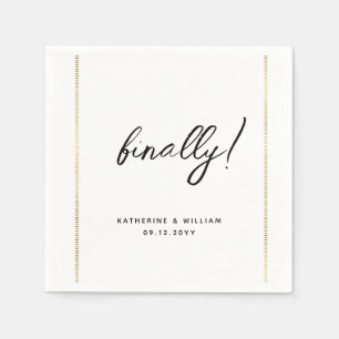 Endlich Gold Border Custom Wedding Verlobung Serviette