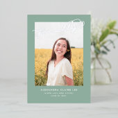 Endlich Gold Foil on Sage Abschluss Ankündigung (Stehend vorne)