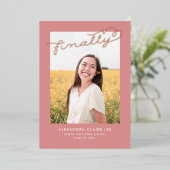 Endlich Gold Foil über Rose Abschluss Ankündigung (Stehend vorne)