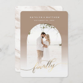 Endlich Gold Script Taupe Arted Gerahmtes Foto Save The Date
