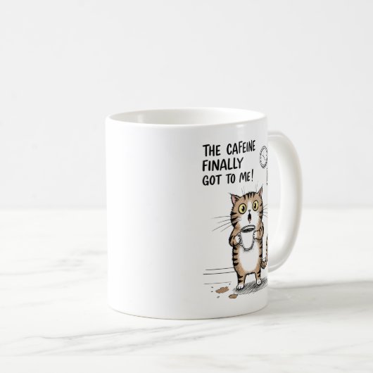 Endlich got mir der Koffein Kaffeetasse (VorderseiteRechts)