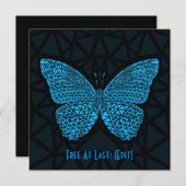 Endlich gratis - Einladung zur Blue Butterfly Card (Vorne/Hinten)