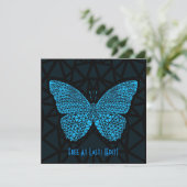 Endlich gratis - Einladung zur Blue Butterfly Card (Stehend Vorderseite)