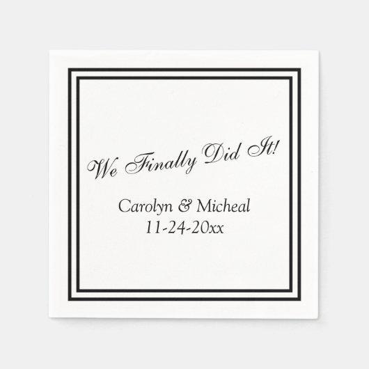 Endlich haben wir es für Verlobung oder Hochzeit g Serviette (Vorderseite)