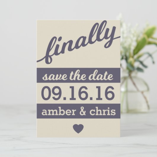 Endlich heiraten! Save The Date (Stehend Vorderseite)