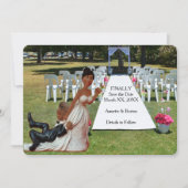 Endlich Hochzeit Funny Black Couple Save The Date (Vorderseite)