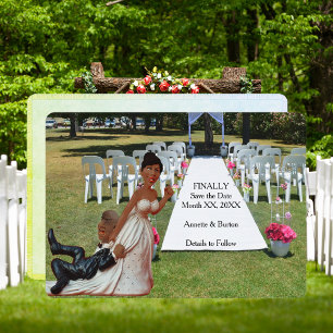 Endlich Hochzeit Funny Black Couple Save The Date