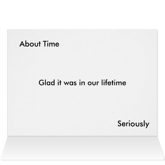 Endlich Hochzeit Funny Interracial Couple 2 Card (Innenansicht Horizontal (Oben))