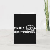 Endlich Honeymooning T-Shirt Niedlich Honeymoon En Karte (Vorderseite)