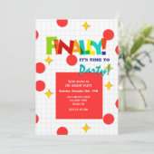 Endlich ist es Zeit für Party Einladung (Stehend Vorderseite)