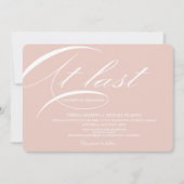 Endlich Kalligrafie Elegant Soft Pink Gray Wedding Einladung (Vorderseite)