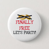 Endlich kostenlos Let's Party Button (Vorderseite)