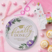 Endlich Lila Florentiner-Abitur Pappteller (Party)