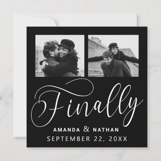 Endlich Minimalistische Hochzeit 2 Foto Save the D Date (Vorderseite)