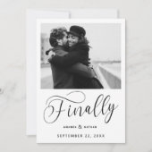Endlich Minimalistische Hochzeit Foto Save the Dat Date (Vorderseite)