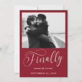 Endlich Minimalistische Hochzeit Foto Save the Dat Date (Vorderseite)