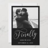 Endlich Minimalistische Hochzeit Foto Save the Dat Date (Vorderseite)