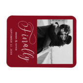 Endlich Minimalistische Hochzeit Foto Save the Dat Magnet (Horizontal)