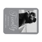 Endlich Minimalistische Hochzeit Foto Save the Dat Magnet (Horizontal)